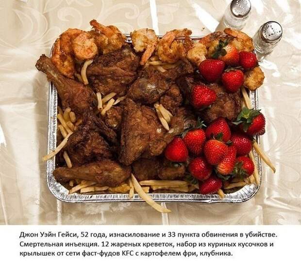 Последняя еда приговоренных к смертной казни еда, смерть, тюрьма, фото