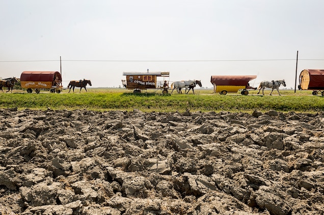 Life on the road can be challenging. In Cirque Bidon, for example, travel is slow. The circus moves from one village to another by horse-drawn caravan at a speed of about two and a half miles an hour.