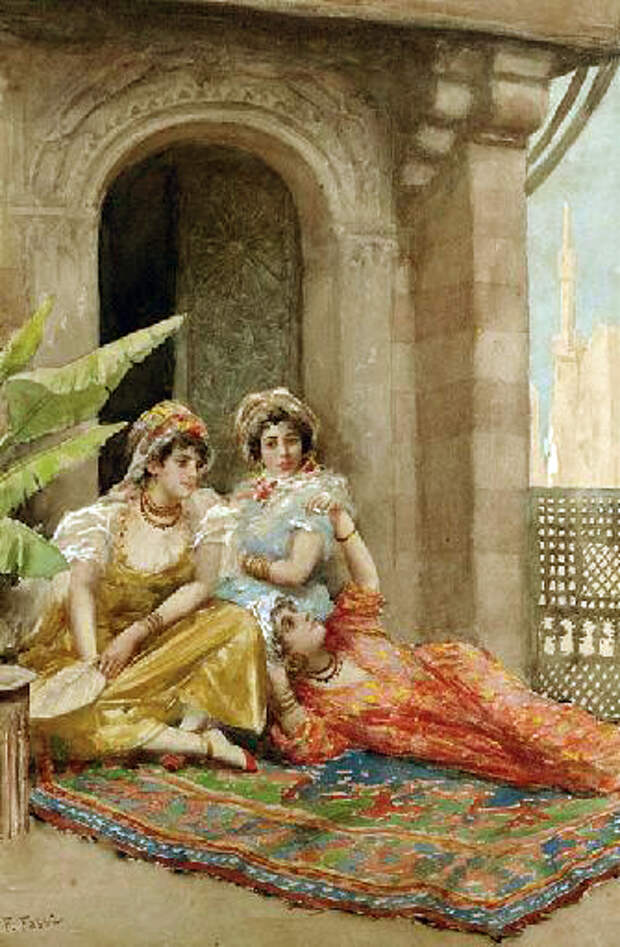 066 Три восточные красавицы на террасе (Three Oriental Beauties On A Terrace) (335x512, 168Kb)