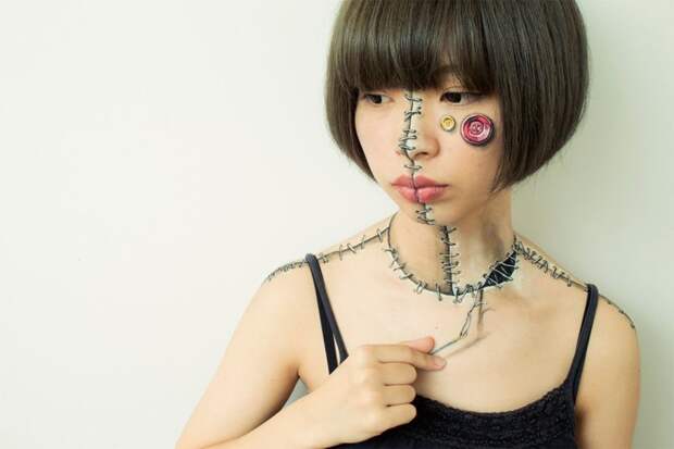Японская художница Чу-Сан использует тело для создания сюрреалистичных картин тело, художница