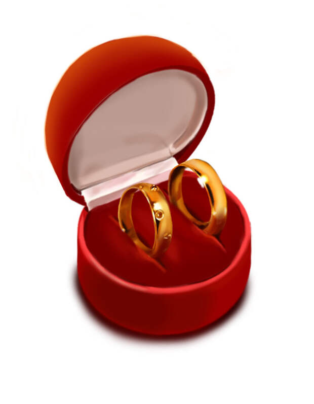Свадебное кольцо в футляре