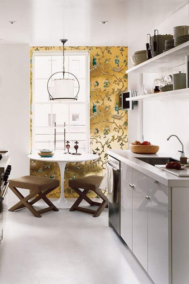 Фотография: Кухня и столовая в стиле Современный, Эклектика, Малогабаритная квартира, Квартира, Советы, Бежевый, Бирюзовый, Зонирование, как зонировать комнату, как зонировать однушку, как зонировать однокомнатную квартиру – фото на InMyRoom.ru