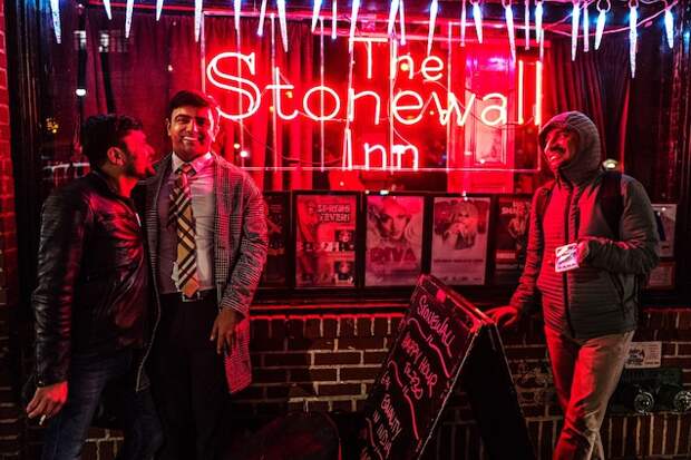 An openly gay Indian-American activist stands outside the historic Stonewall Inn after an event that raised funds for LGBTQ people in India. This photo originally appeared in a September 2018 story, called "Building a New American Dream" about South Asian Americans.