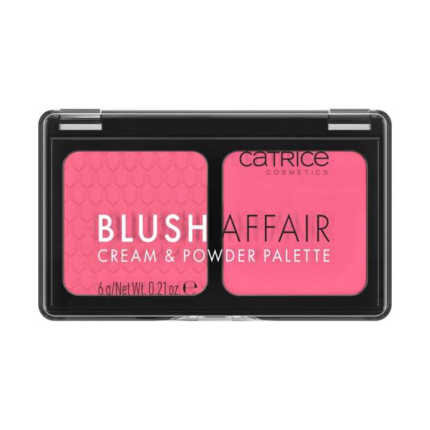Палетка румян для лица Blush Affair, Cream & Powder, оттенок 020 Pleasing pink, Clarins, 525 руб. («Подружка»)