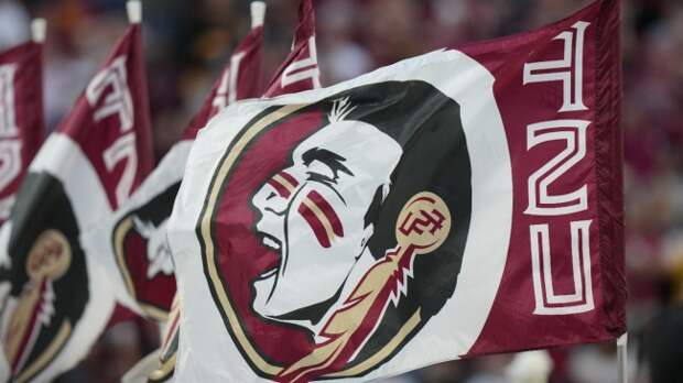 An FSU logo on a flag.