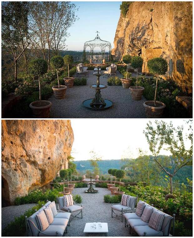 Из террасы открывается потрясающий вид на живописную долину и висячие сады (Domus Civita, Италия).