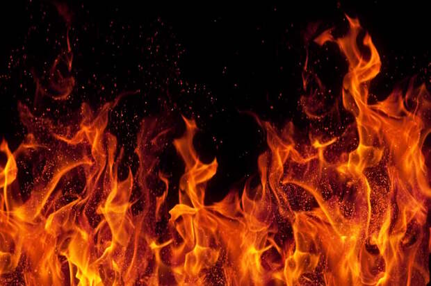 Flames from a fire.