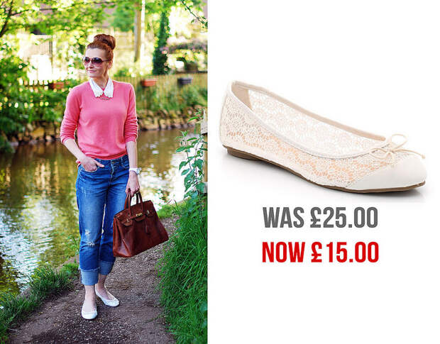 La Redoute Crochet Ballet Pumps White