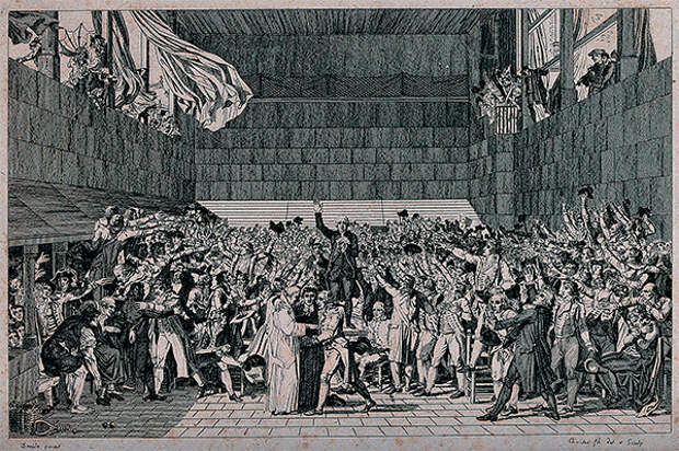 Жак-Луи Давид. «Клятва в зале для игры в мяч» (1791) 56-04.jpg 