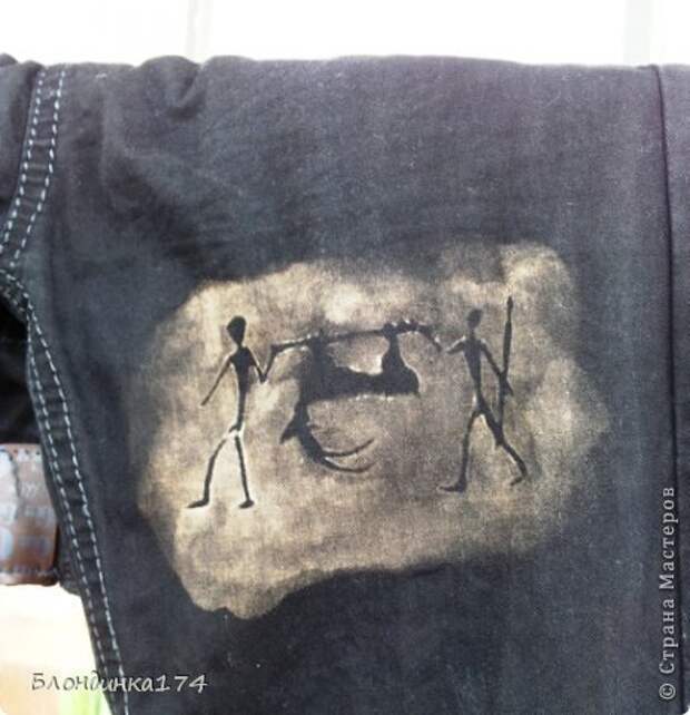 Гардероб Мастер-класс Рисование и живопись Наскальный рисунок на джинсах   фото 1