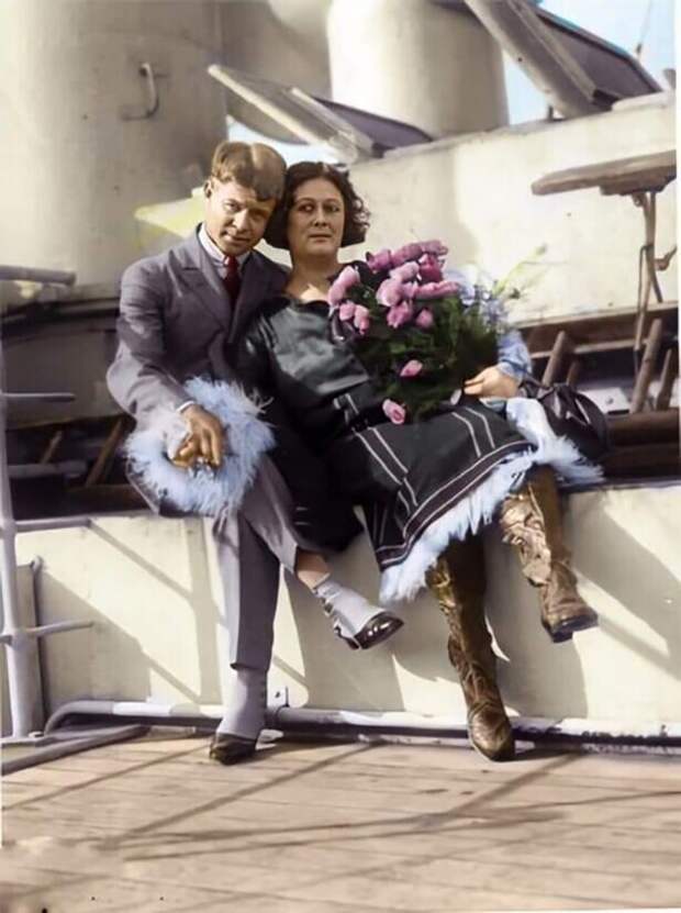С. А. Есенин и Айседора Дункан по прибытии в Нью-Йорк. 1 октября, 1922 год