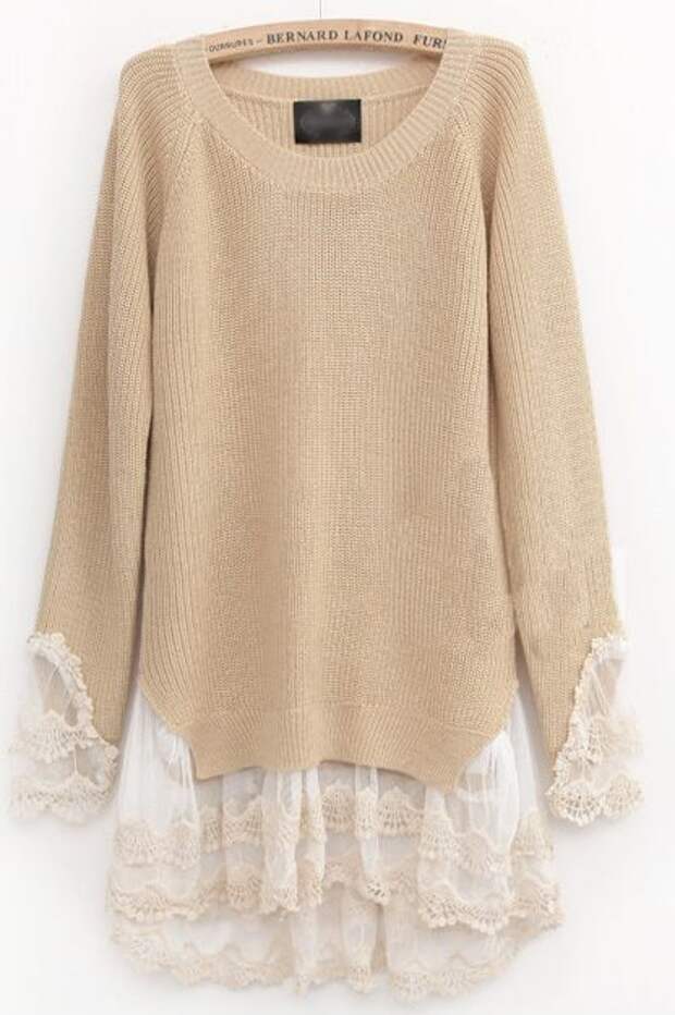 Lace Pullovers Sweater: 