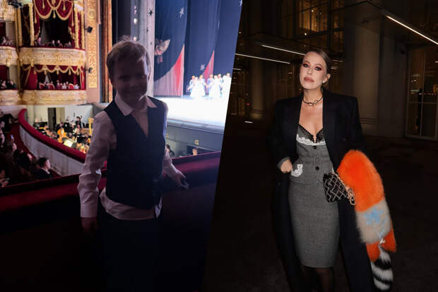 Журналистка Собчак в топе с декольте снялась на балете с сыном Платоном