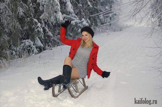Зимние девушки (35 фото)