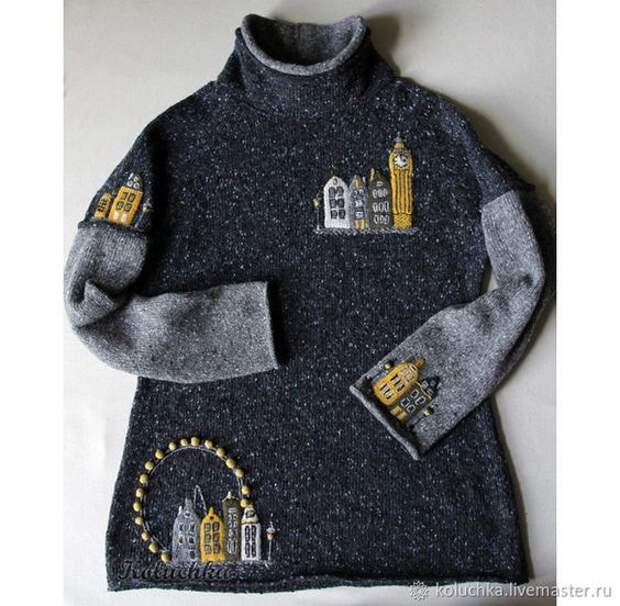 Как превратить свитер в дизайнерскую вещь при помощи вышивки