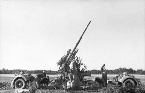 Использование трофейных немецких 88-мм зенитных орудий