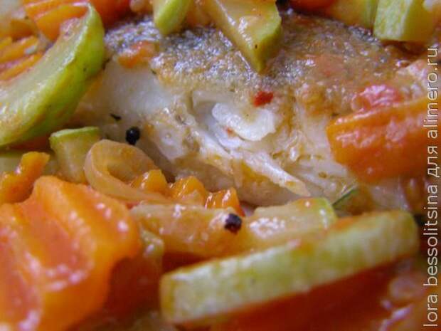 камбала с овощами камбала с овощами