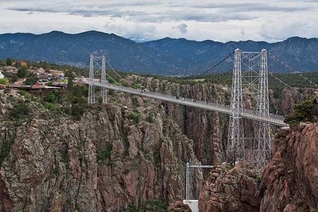 США. Колорадо. Мост Ройал Гордж. история, мосты, путешествия, факты, фото
