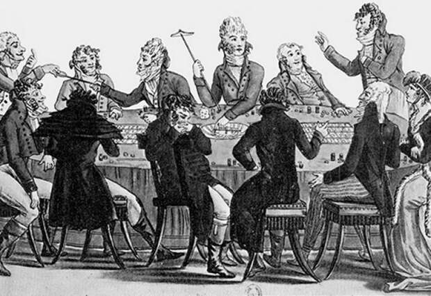 Карикатура Дж. Гилрея, датируемая 1782 годом