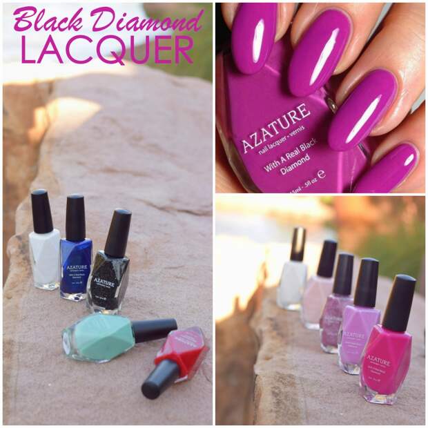 Azature Black Diamond nail lacquer, luxury nail polish, expensive nail polish, designer nail color