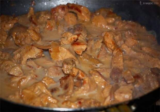 Рецепт - Жаркое из свинины с грибами