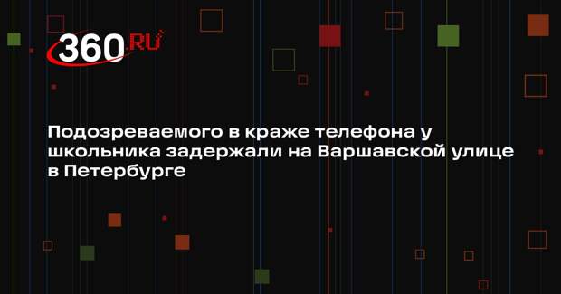 Подозреваемого в краже телефона у школьника задержали на Варшавской улице в Петербурге