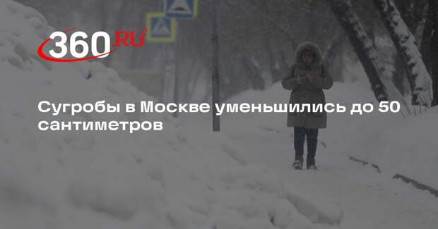Сугробы в Москве уменьшились до 50 сантиметров
