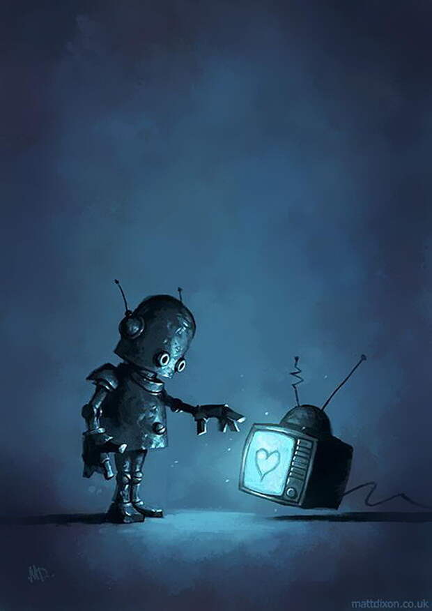 Одинокие роботы в рисунках Matt Dixon