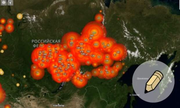 Пожары в сибири сейчас карта