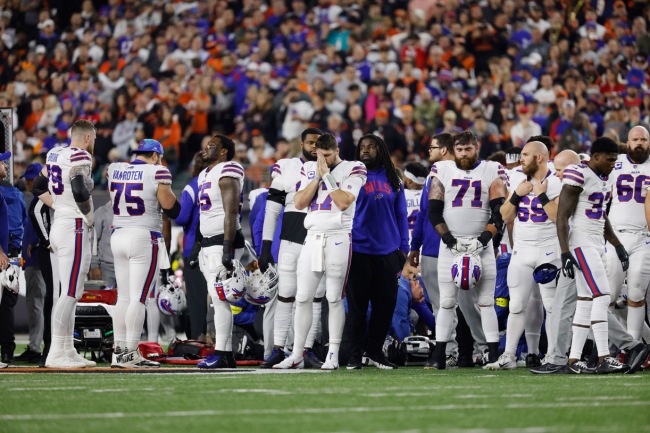 Buffalo Bills players react Damar Hamlin