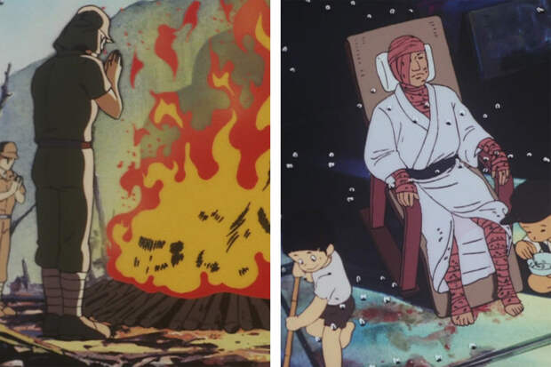 Кадры из мультфильма «Босоногий Гэн»