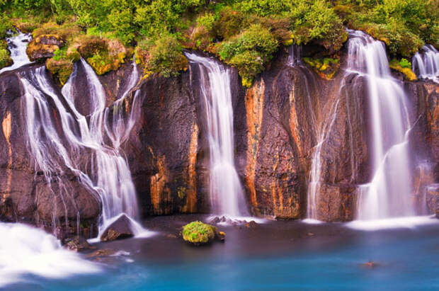 Красота водопада Хрейнфоссар