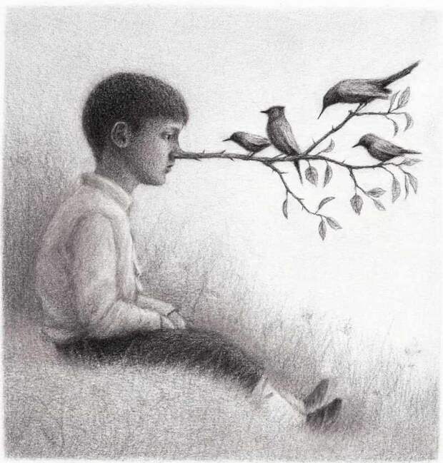 Мексиканский художник. David Alvarez 6 Mentira, la verdad