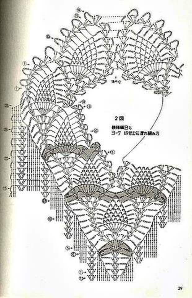 Кружевная вставка для декольте крючком схемы и описание
