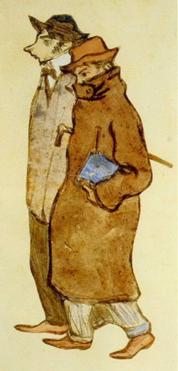 Пабло Пикассо. Пикассо и художник Касагемас. 1899 год