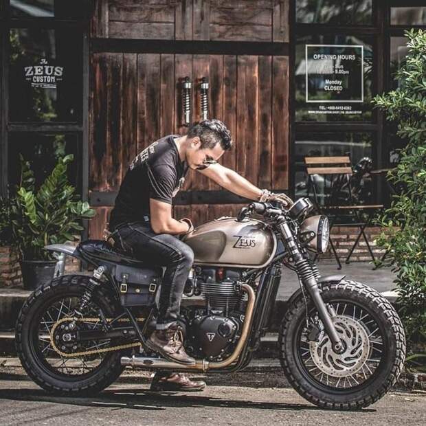 Triumph от фирмы Zeus Customs cafe racer, байк, мото, мотоцикл