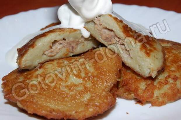 рецепт Драники с мясом
