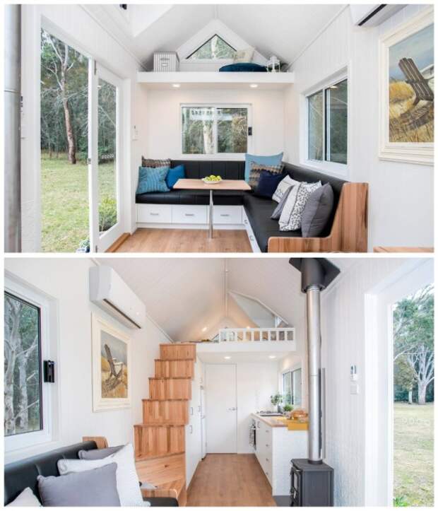Еще один вариант оформления интерьера мини-коттеджа серии Lifestyle. | Фото: designerecotinyhomes.com.au. Еще один вариант оформления интерьера мини-коттеджа серии Lifestyle. | Фото: designerecotinyhomes.com.au.