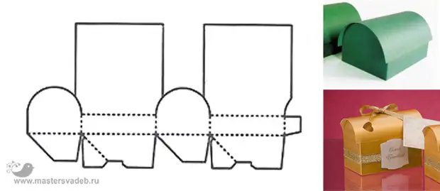 Чертеж сундучка из картона