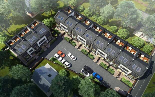 То, что есть своя парковка, это огромный плюс, а вот заезд на территорию все равно один / Фото: vsekottedzhi.com.ua То, что есть своя парковка, это огромный плюс, а вот заезд на территорию все равно один / Фото: vsekottedzhi.com.ua