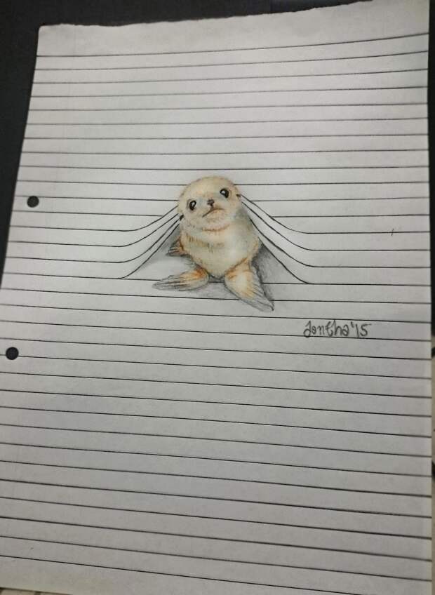художник рисует животных между строк 