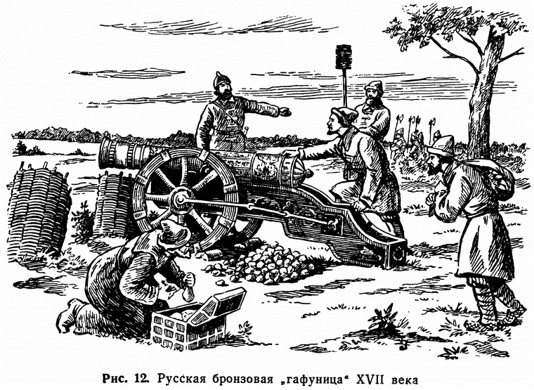 Русская гафуница (гаубица), стрелявшая множеством мелких камней