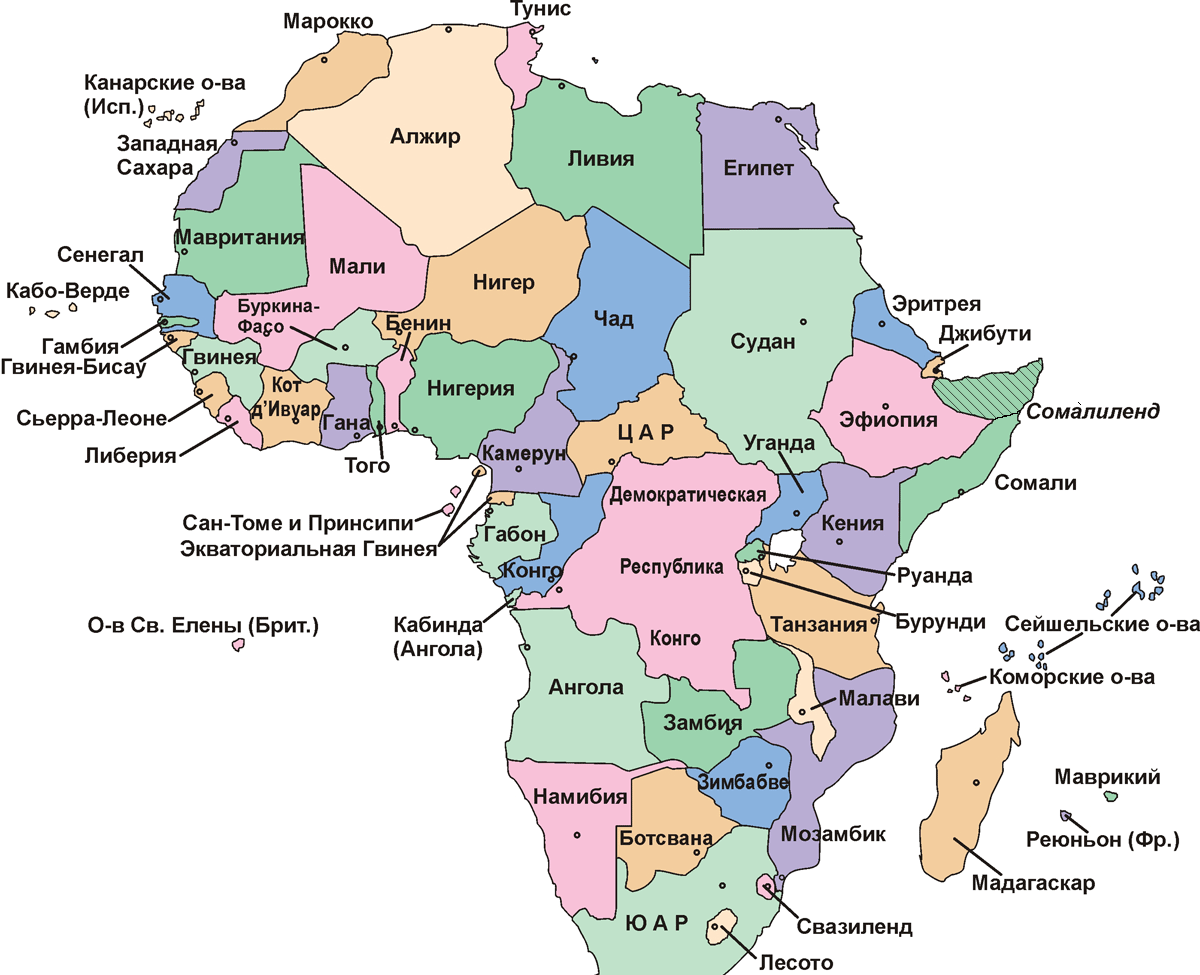Каково место африки в мире. Африка страны и столицы список карта. Государства Африки и их столицы на карте. Страны Африки на карте на русском. Страны Африки список на карте.
