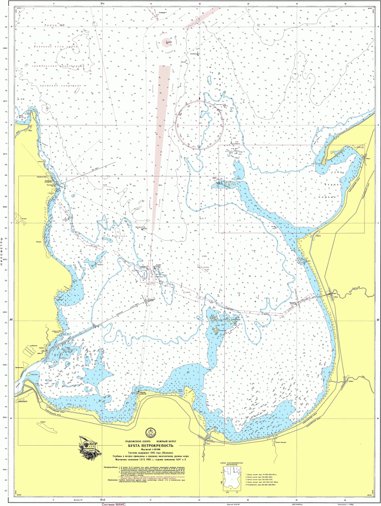 карта глубин ладога черное