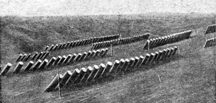Германская газометная батарея. Снимок 1918 года. 