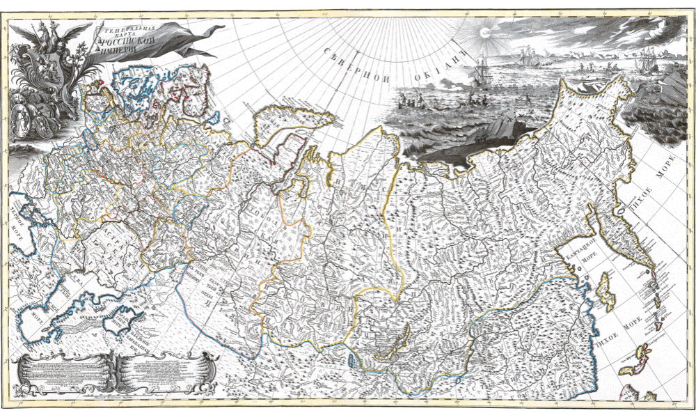 Карта российской империи 1745